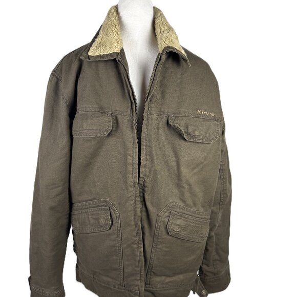 Kirra Other - Men Warm Jacket Barn Coat Kirra Brown Fleece Collar Flannel Lining 7 Pockets M